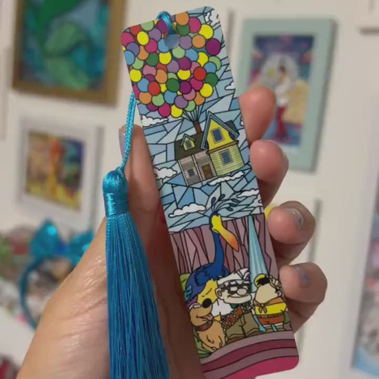Up house bookmark/Russel and Kevin stained glass, Disney handmade gift