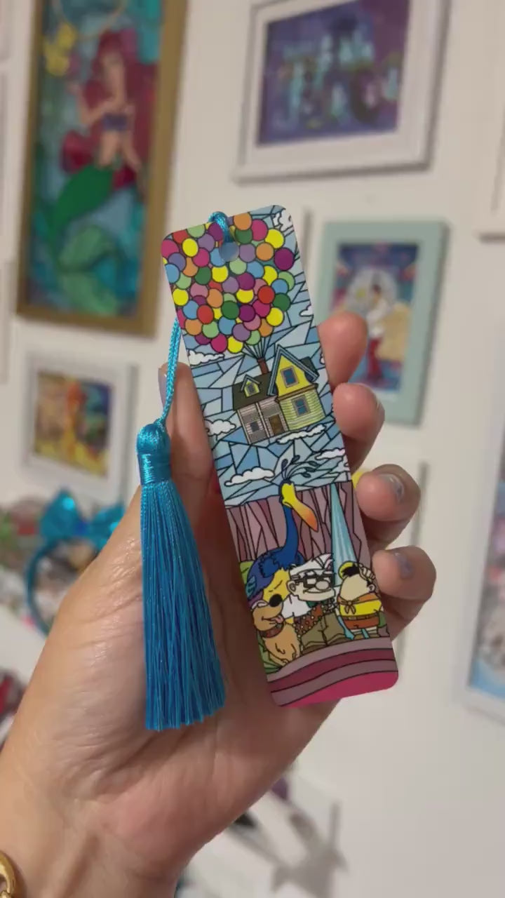 Up house bookmark/Russel and Kevin stained glass, Disney handmade gift